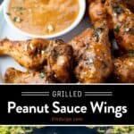 Grilled Chicken Wings with Spicy Peanut Sauce