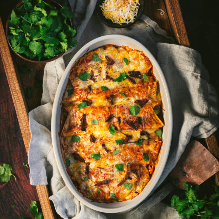 Beef Enchiladas Made with Smoked Brisket Vindulge