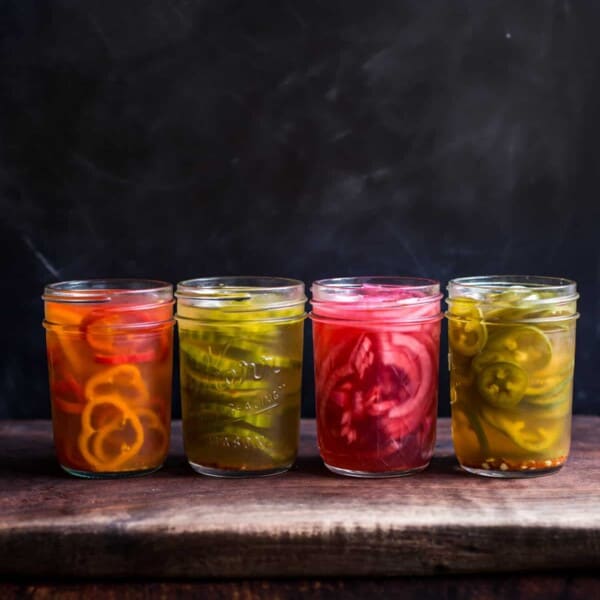 jars of pickled vegetables