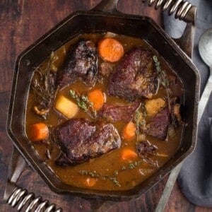 Irish Beef Stew in a cast iron dutch oven.