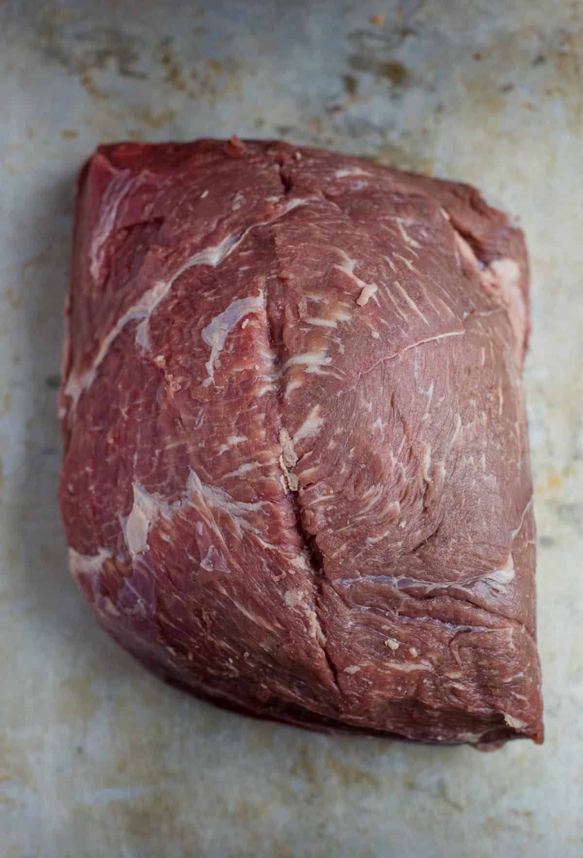 Trimmed 6 pound raw meat roast