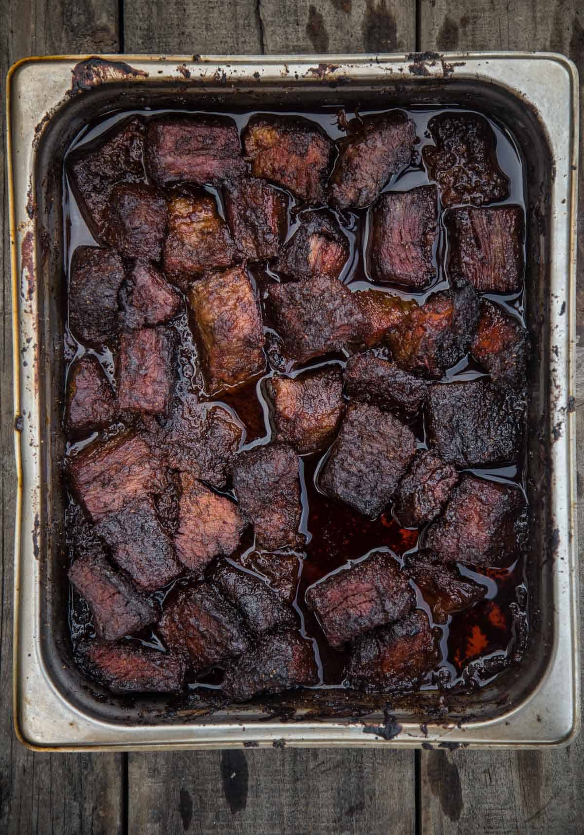 A tray of Brisket Burnt Ends