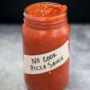 Jar of sauce that reads "No cook pasta sauce"
