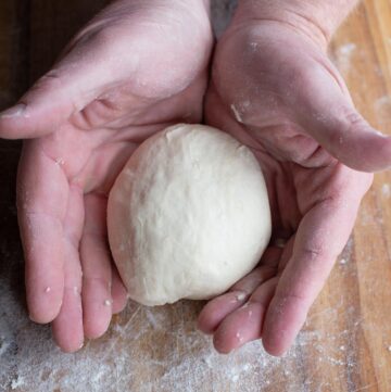 A kneeded dough ball.