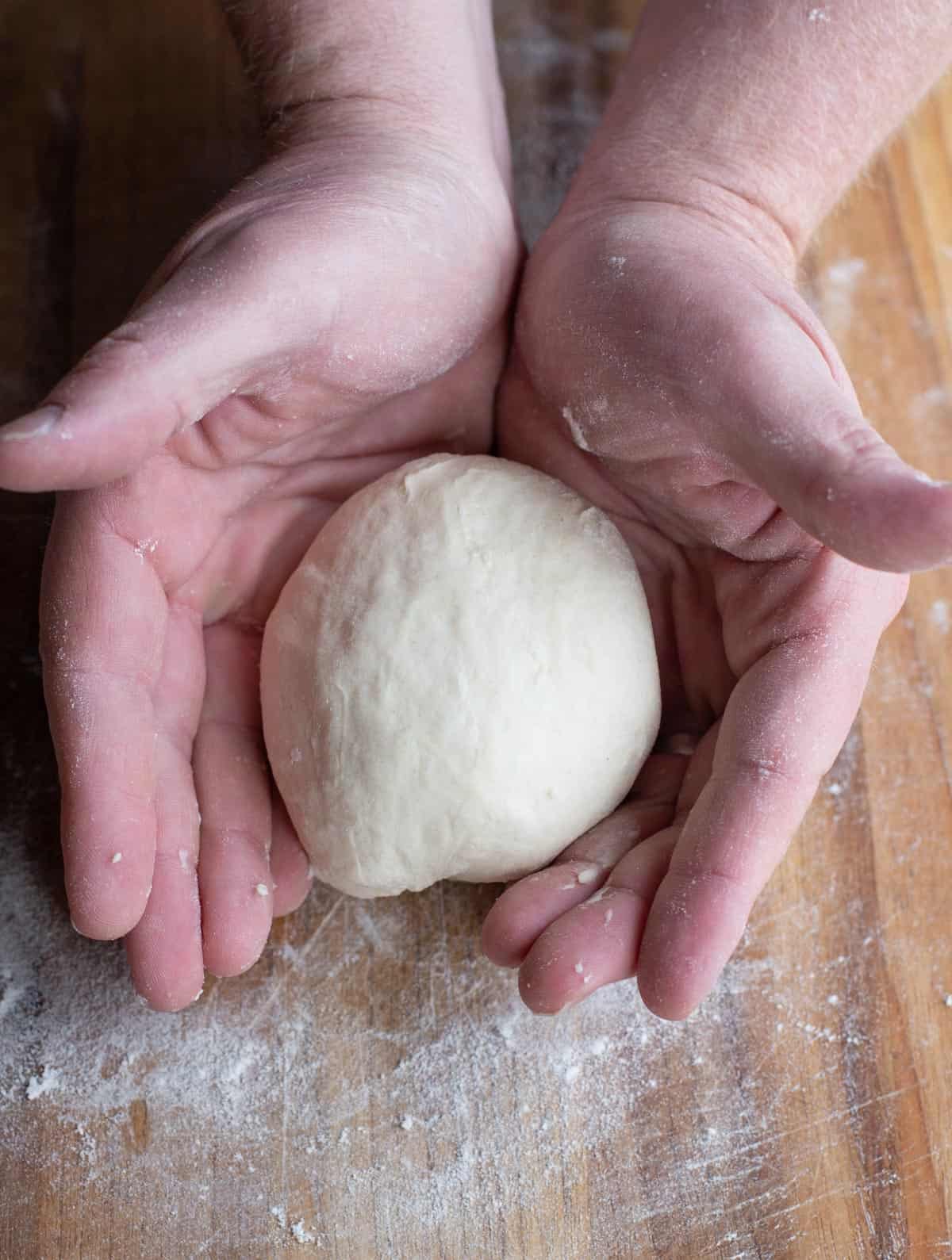 A kneeded dough ball.