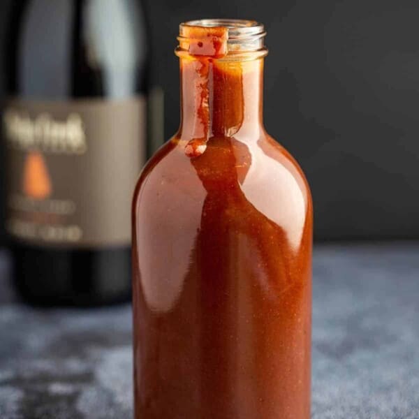 Pinot Noir BBQ sauce in a jar.