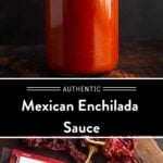 Enchilada sauce in a mason jar
