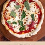Pinterest pin showing gluten free pizza dough.