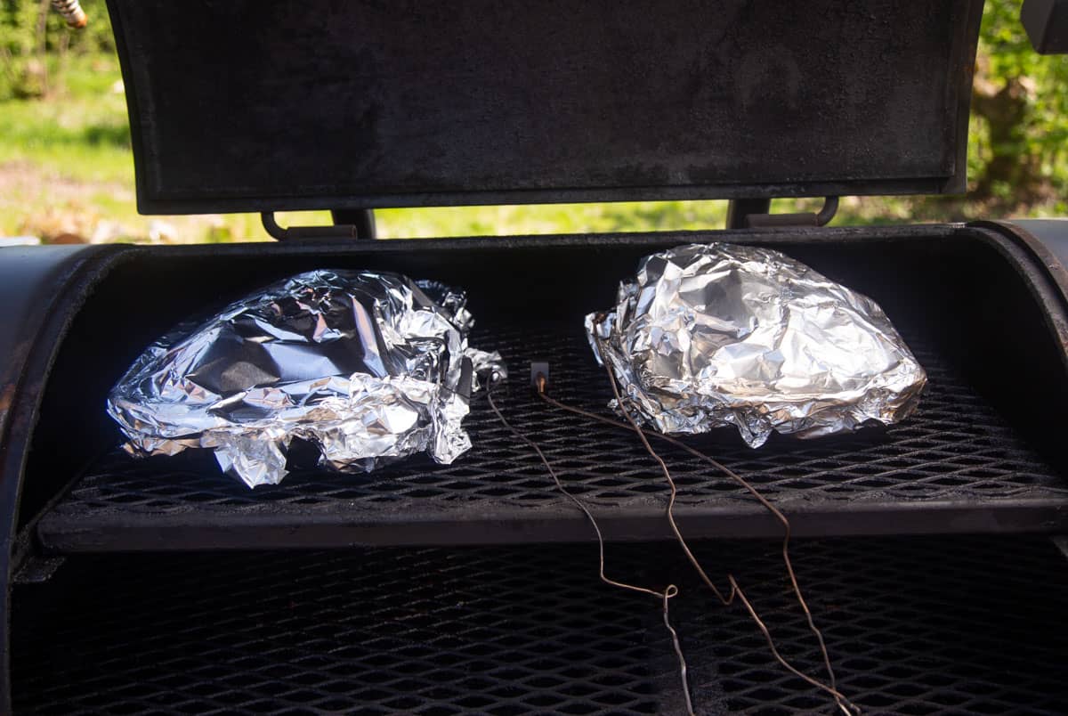 Pork Butts In Foil Pans - The Virtual Weber Bullet