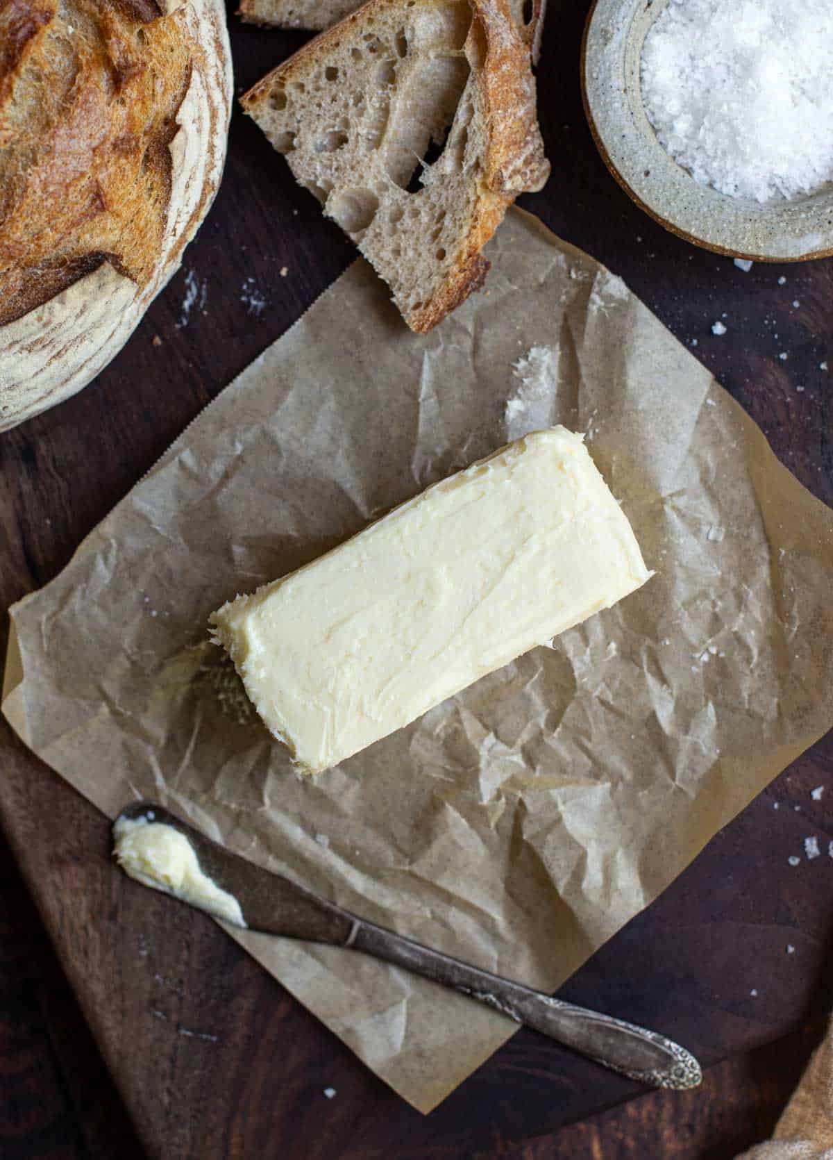 Smoked Butter on a serving plate.