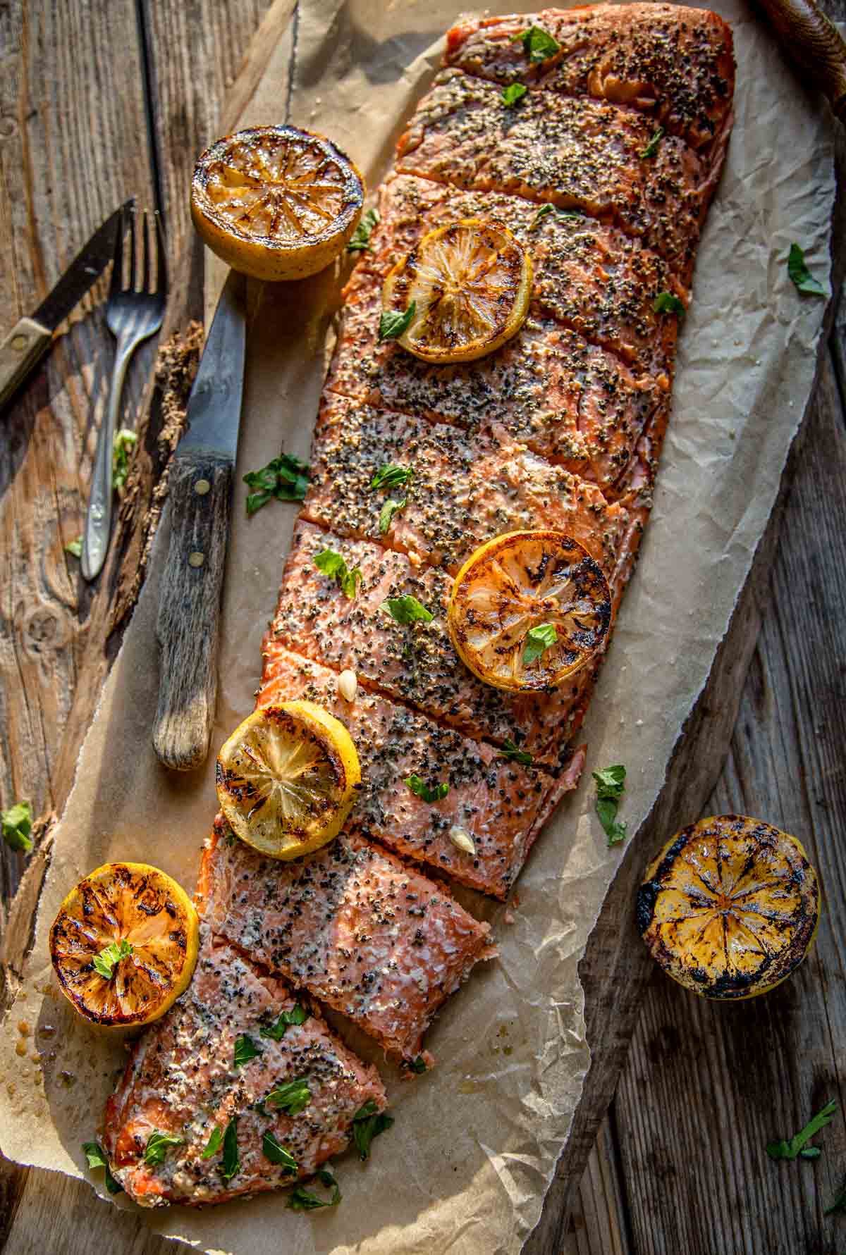 Easy Smoked Salmon on a serving platter