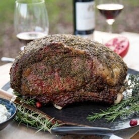Smoked Prime Rib with Herb Crust
