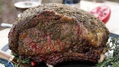 Smoked Prime Rib with Herb Crust
