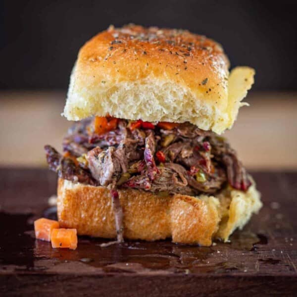 Pulled Italian Roast Beef Slider