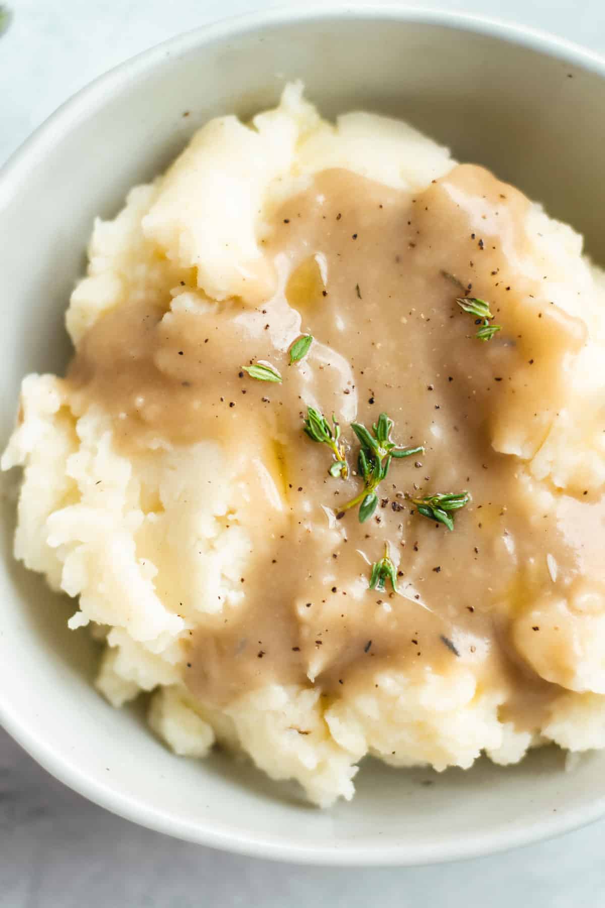 Smoked Turkey Gravy in a serving dish