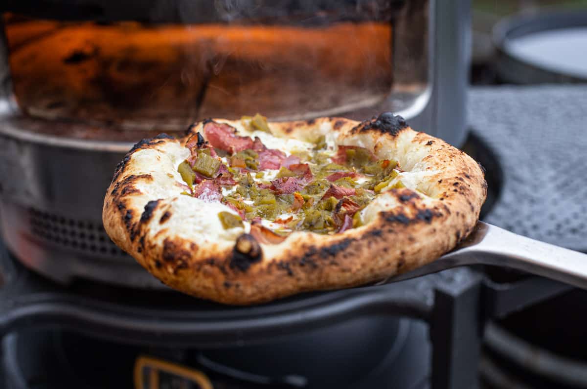 Pizza made on Solo Stove Pi Pizza Oven