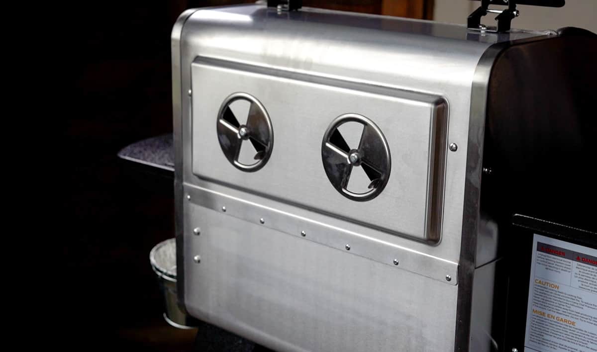 Camp Chef Woodwind Pro Grill backside with air vents
