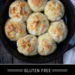 Gluten Free drop biscuits in a cast iron pan