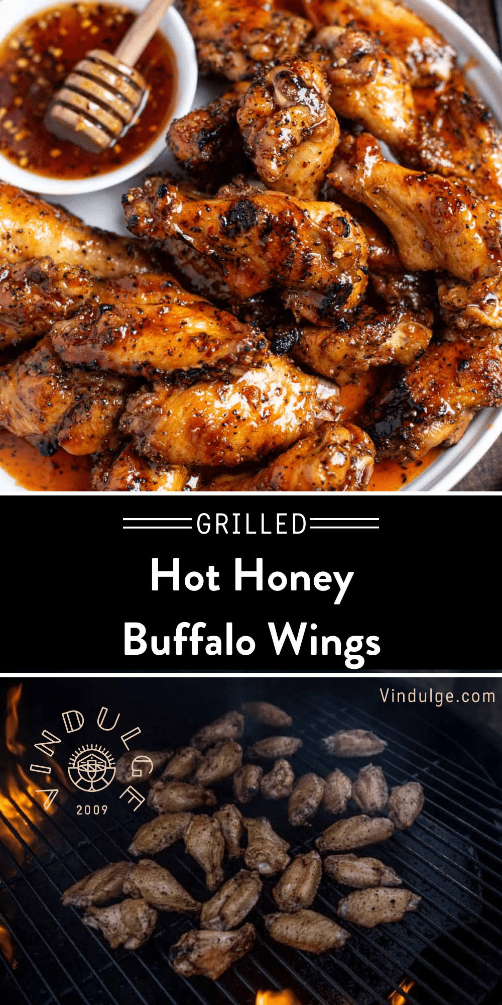 Grilled Wings with Buffalo Hot Honey Wing Sauce Vindulge