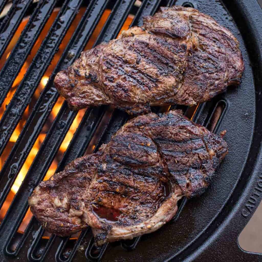 Grilled Ribeye Steaks Cooked in a Fire Pit (Live Fire Steaks) Vindulge