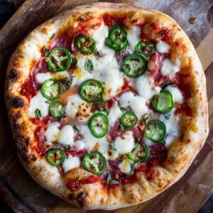 Veggie Pizza with Jalapeño, Coppa, and Hot Honey FI