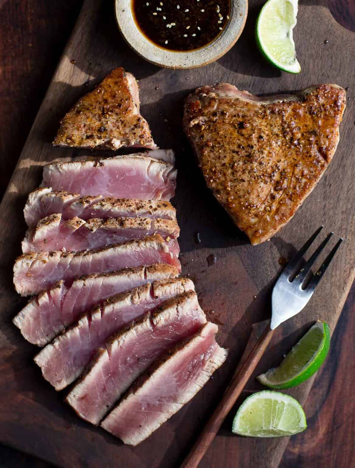 Grilled Ahi Tuna Steak with Soy Dipping Sauce Vindulge