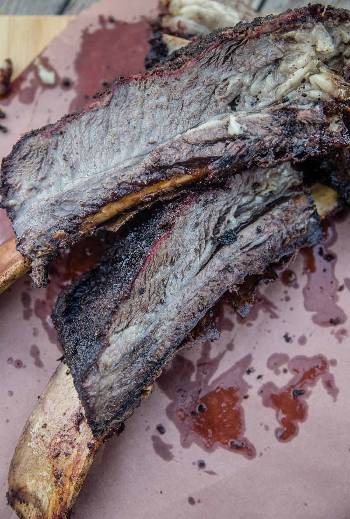 Smoked Beef Ribs on Butcher Paper