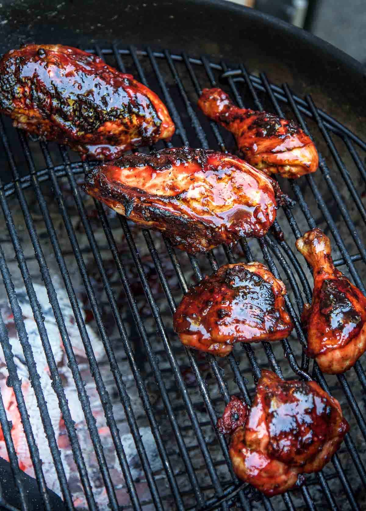 Grilled Chicken with Blackberry BBQ Sauce