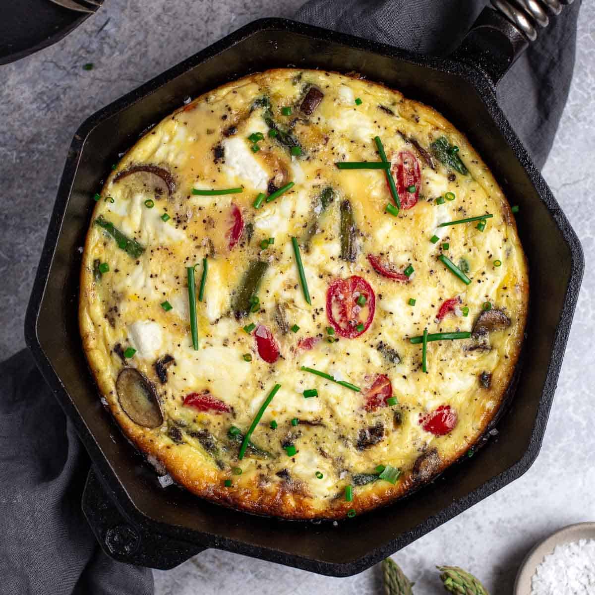 Vegetable Frittata - Cooked on the Grill - Vindulge