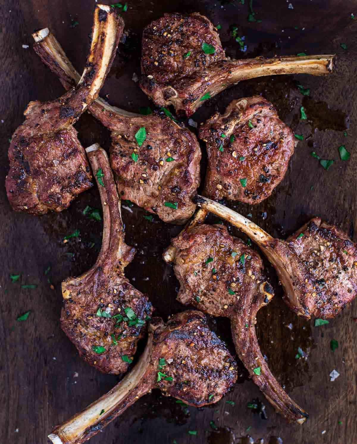 Grilled Lamb Chops on a serving dish