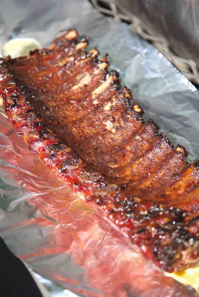 honey mustard ribs on foil