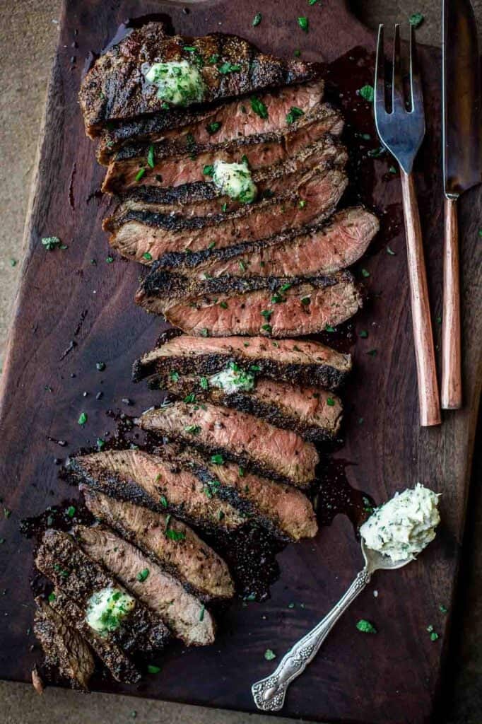 Horseradish Compound Butter on a Grilled Flat Iron Steak Vindulge