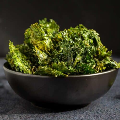 Crispy Smoked Kale Chips in a bowl