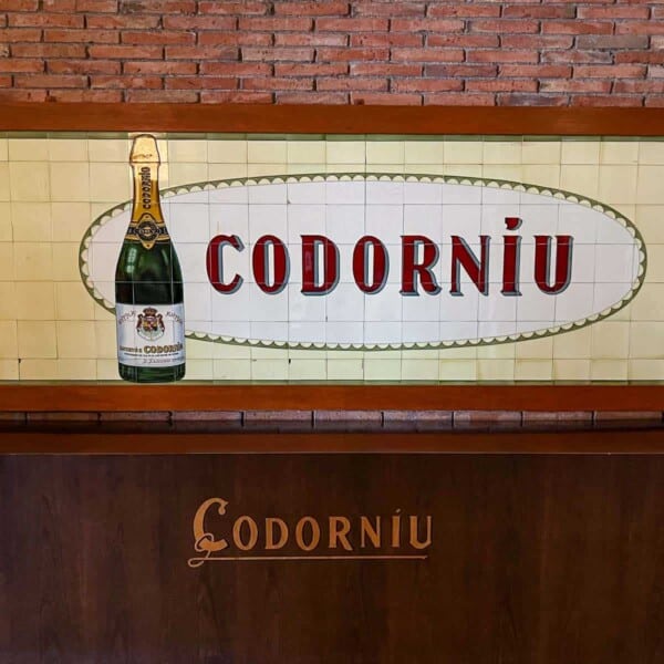 A sign from Cava Codorniu winery in Spain