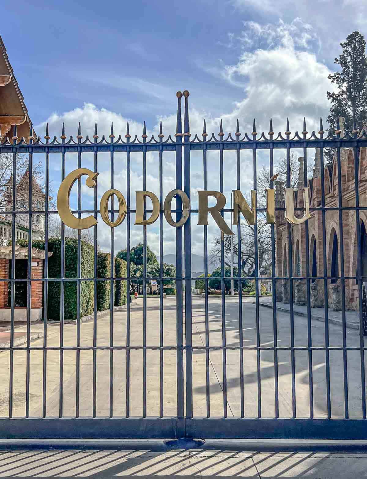 The gates at Cava Codorníu winery in Spain