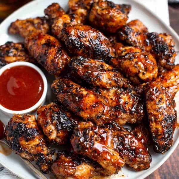 grilled chicken wings on a plate.