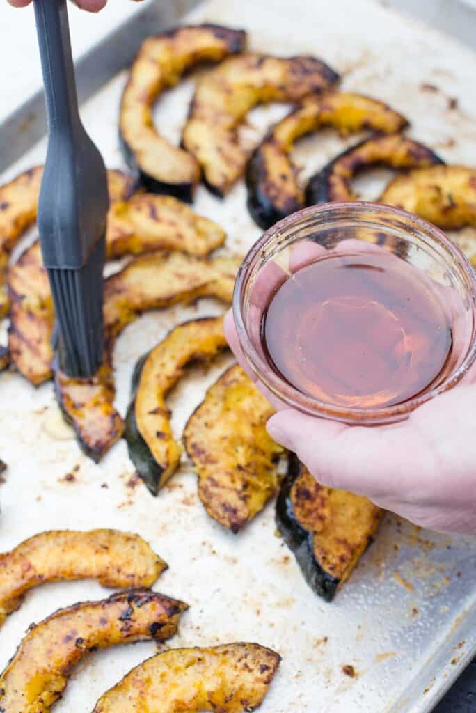 glazing acorn squash with maple syrup