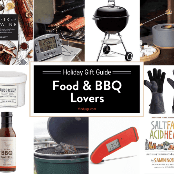 Vindulge collage of bbq gifts for their bbq gift guide.
