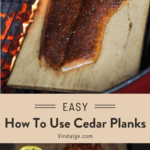 Cedar plank with a maple glazed salmon fillet on top