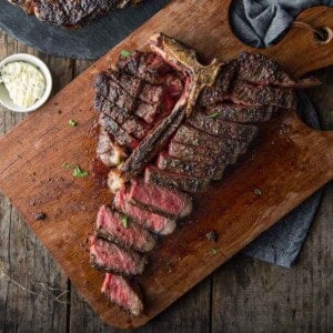 Grilled T Bone Steak on a cutting board