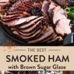 pinterest pin for smoked ham with brown sugar glaze