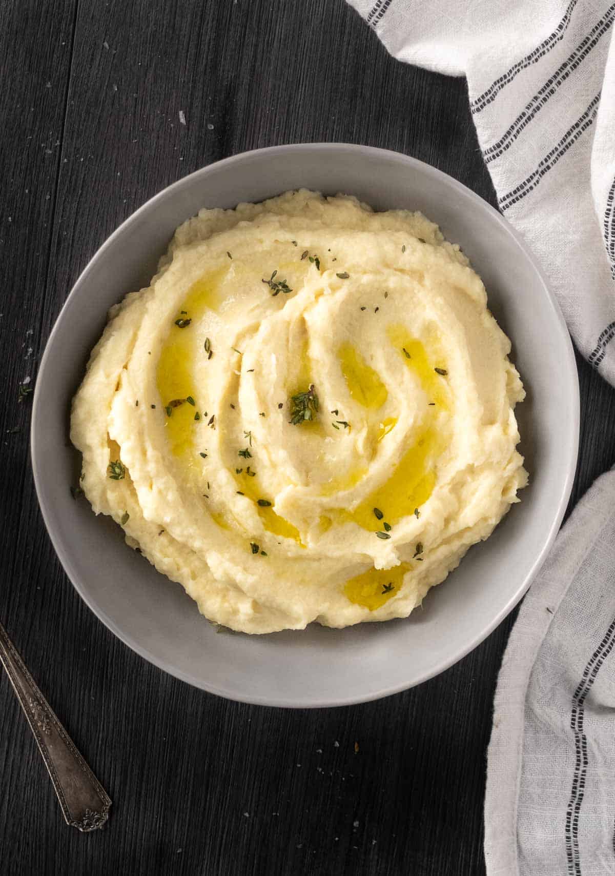 A bowl of creamy parsnip purée