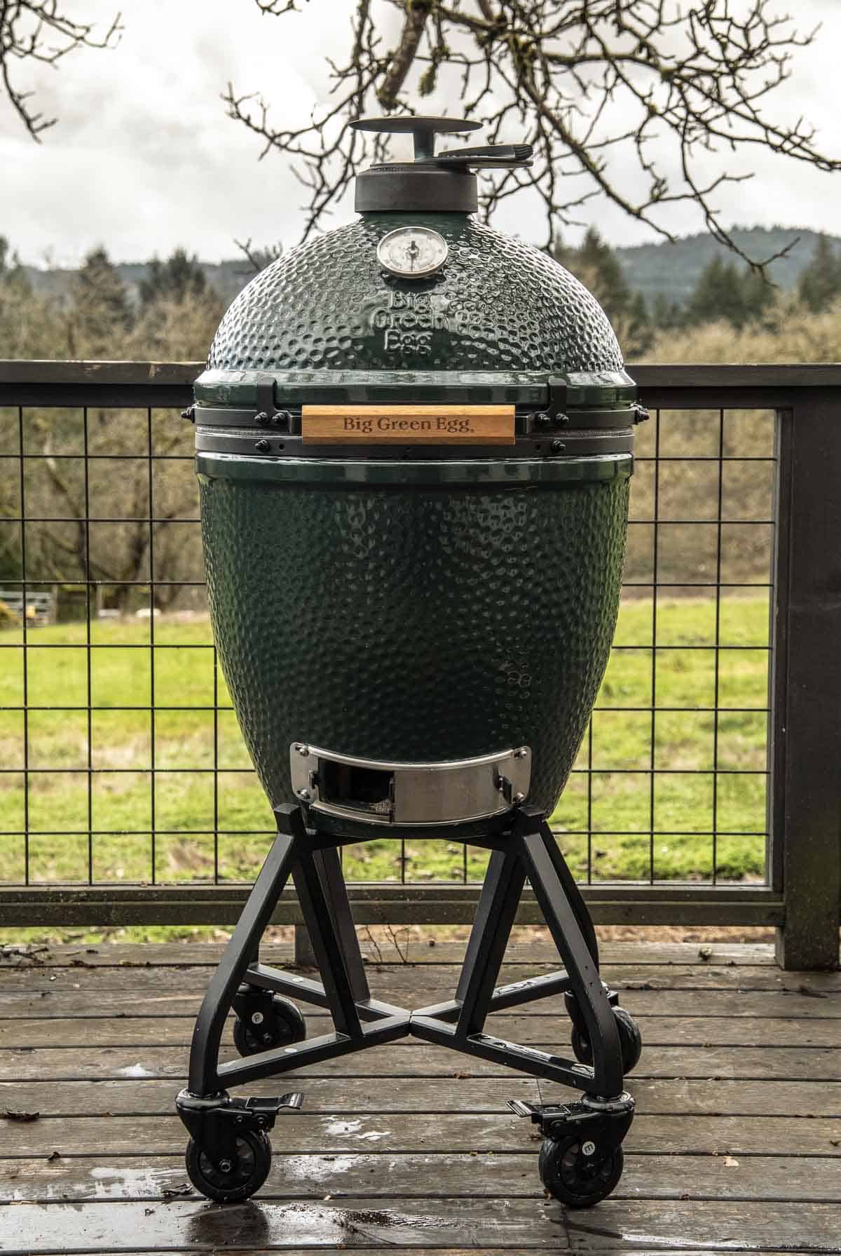 Large Big Green Egg on the nest integrated system.