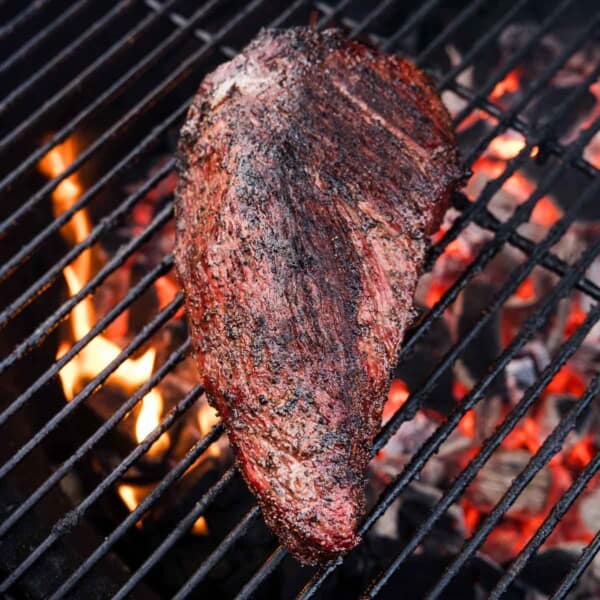 Grilled Tri Tip cooking over a hot grill