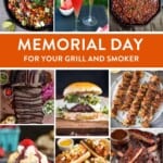 Collage of photos featuring ribs, burgers, and brisket for Memorial Day from Vindulge.